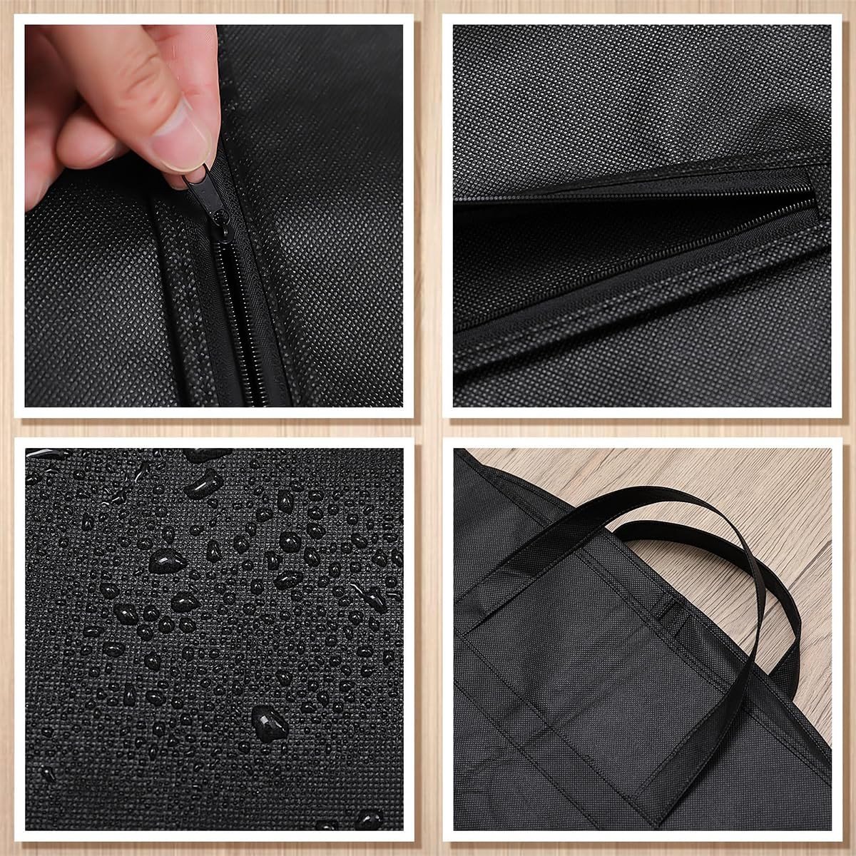 Dailygoods- Pakkentas 2-delig - Stofzak voor pakken - Handvat en ritssluiting - Opvouwbaar - 60x100 cm - Geschikt voor op reis en thuisgebruik - Kostuumtas