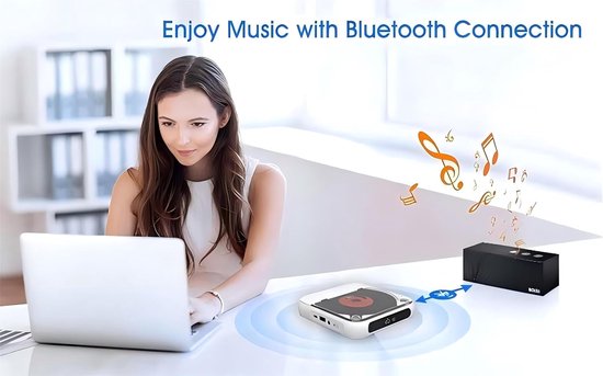 Draagbare cd-speler met Bluetooth 5.3-zender, 2000mAh oplaadbare batterij, ingebouwde HiFi-dubbele luidsprekers, ondersteunt cd/usb/aux, lcd-display, inclusief hoofdtelefoon voor thuis/in de auto (roze) — afbeelding 5