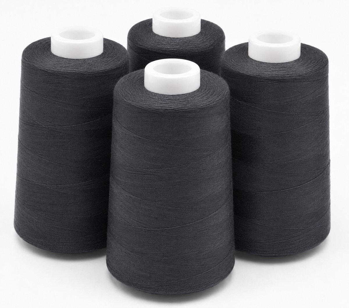 Polyester Overlockgaren – 4 Cones × 2700 m – Totaal 10.800 m – Donkergrijs 250