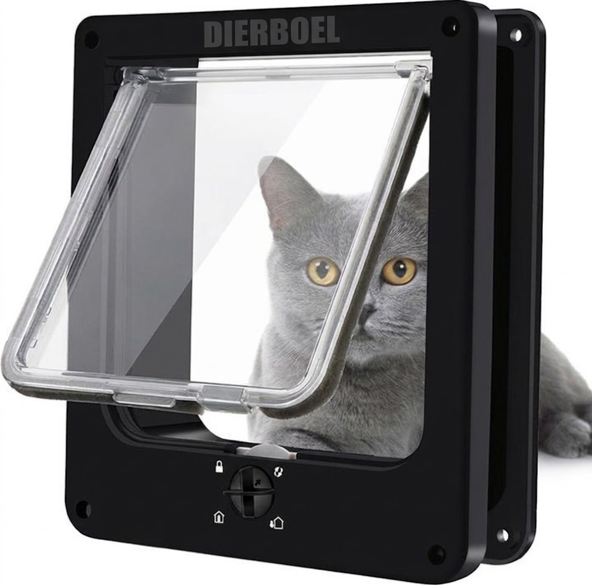 Bol.com Kattenluik Zwart met Tunnel – 4 Vergrendelingsstanden – Weerbestendig - Maat L aanbieding