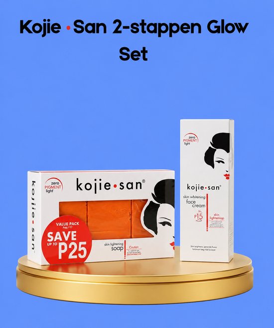 Kojie San 2-Step Glow Set – Gezichtsverzorgingsset met Kojic Acid – Verhelderend & Hydraterend – Tegen Donkere Vlekken en Oneffen Huid – Voor een Gladde en Stralende Huid