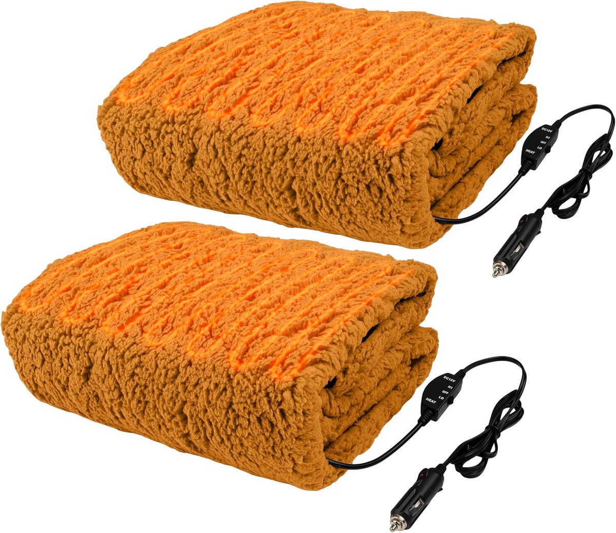 Verwarmde Deken - Elektrisch - Reizen - Draagbaar 12V - 145x99 cm - Honing