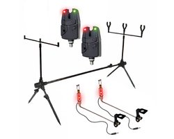 X2 Base Rodpod - Set - Incl 2 Beetmelders - 2 Hangers met Leds - Karpervissen - Karperset
