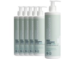 DermaKnowlogy+ - MD22 Carbamide Lotion 7,5% 6 x 400 ml - voor Droge Ruwe en Schilferige Huid - met Ureum Shea Butter en Niacinamide - Parfumvrij