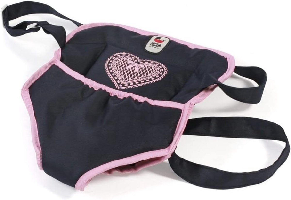 Poppendrager - Babydrager - Poppen Vervoeren - Verstelbare Draagriemen - 33 x 25 cm - Grijs Marine