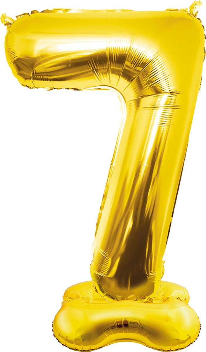 150cm XXL folieballon - Zelf staand - Cijfer 7 - Staande cijferballon - Goud
