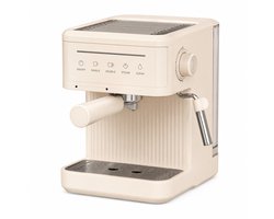 Jurrys Espressomachine - Koffiemachine - Pistonmachine - Cappuccinoapparaat - Melkopschuimer - 1.5L Inhoud - 20 bar - Beige