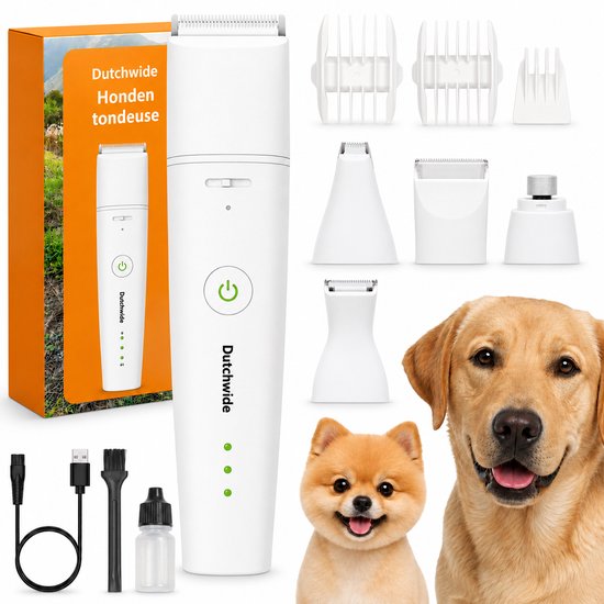 Dutchwide Honden Katten tondeuse - Fluisterstille Tondeuse - Draadloos - Dieren Trimset - Hondentrimmer - Trimtafels voor honden - Trimmer
