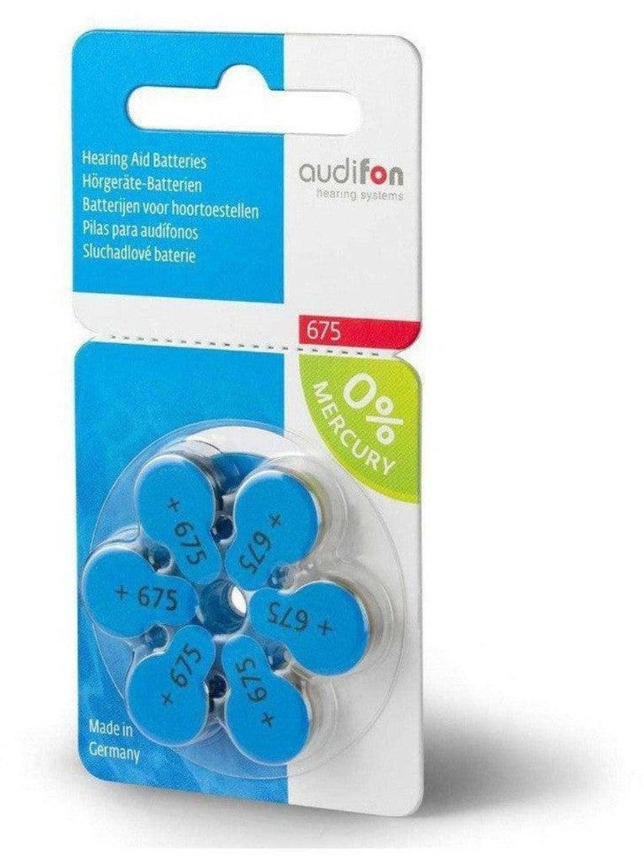 Audifon P675 hoortoestelbatterij blauw (60 stuks)
