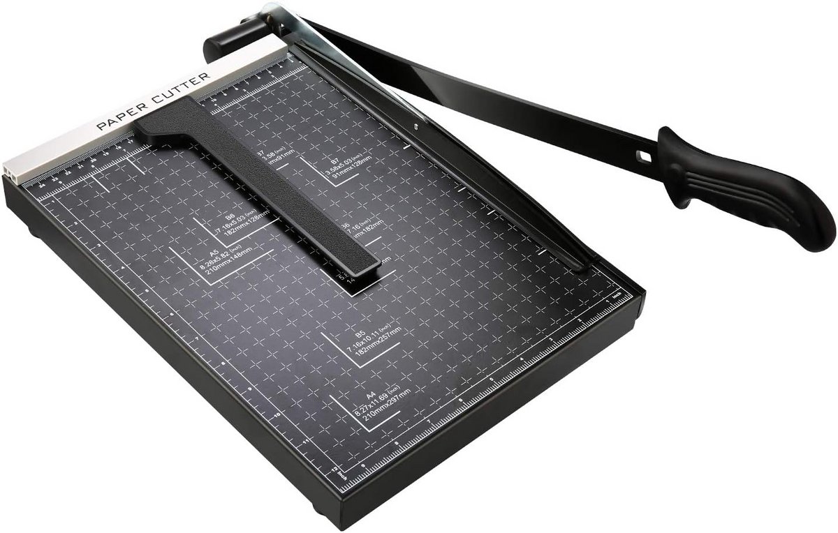 Papiersnijder - Hefboomsnijder Guillotine - Precisie Snijden - Magnetische Positionering - A4 10 Vellen - Zwart