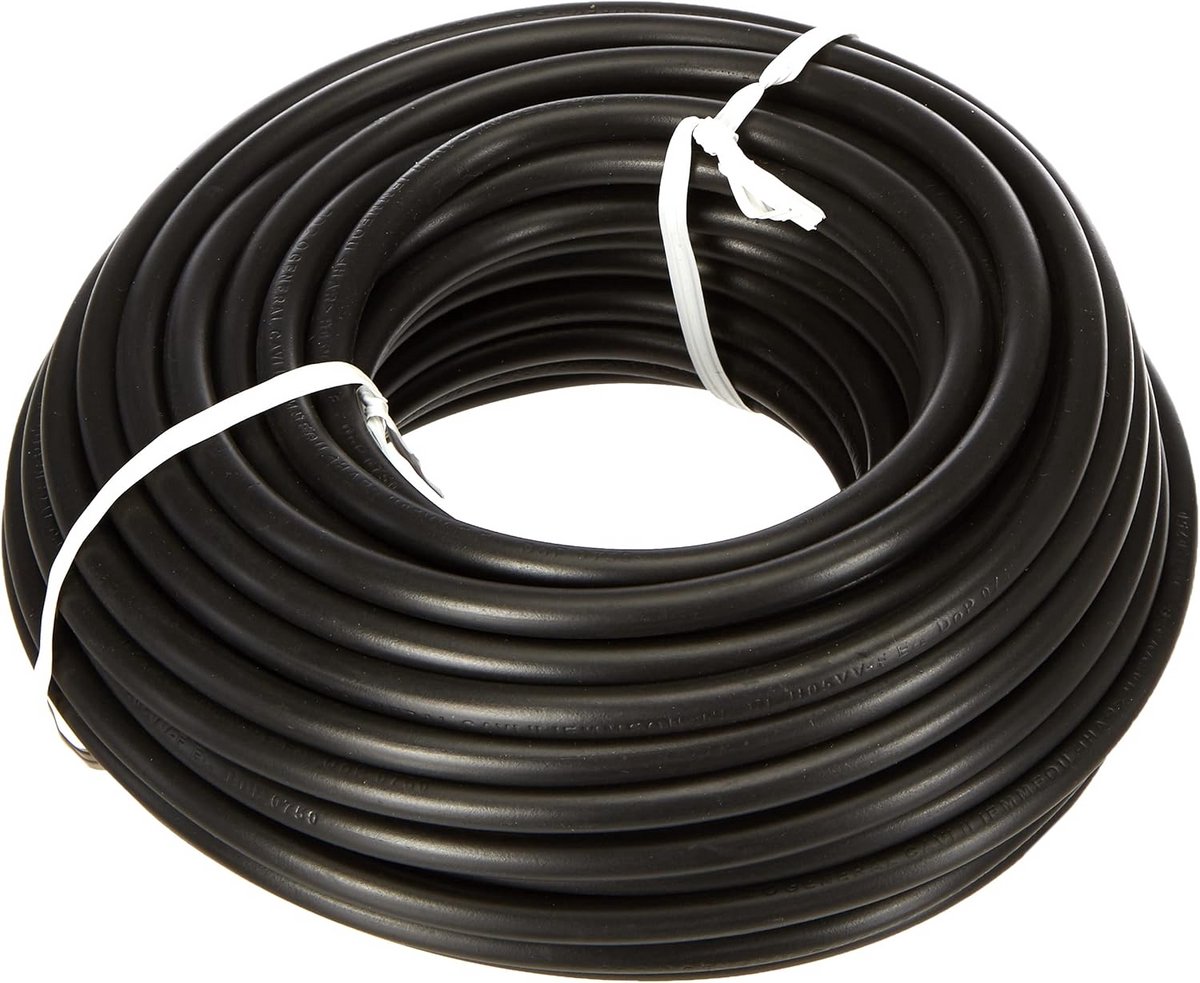 H05VV-F Stroomkabel 2x1 mm - 20 meter - Zwart