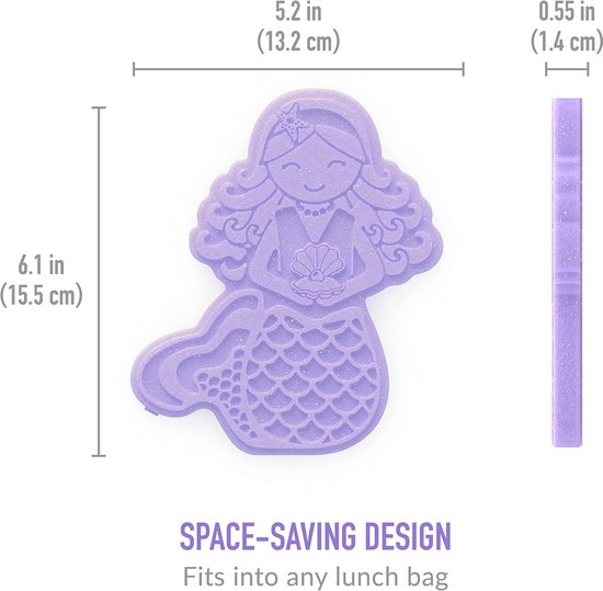 Set van 4 Dunne Herbruikbare Koelelementen voor Lunchtrommel en Koeltas - Glitter Design van Merkloos — afbeelding 4