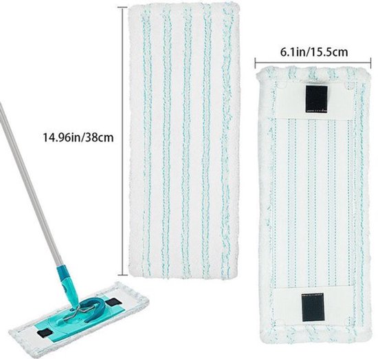 Vier vervangende mophoezen Geschikt voor LEIFHEIT CLEAN TWIST M ERGO MICRO DUO, vervangende microvezelmoppads voor de platte mop, en accessoires voor de natte en droge mopkop. van VIER — afbeelding 2