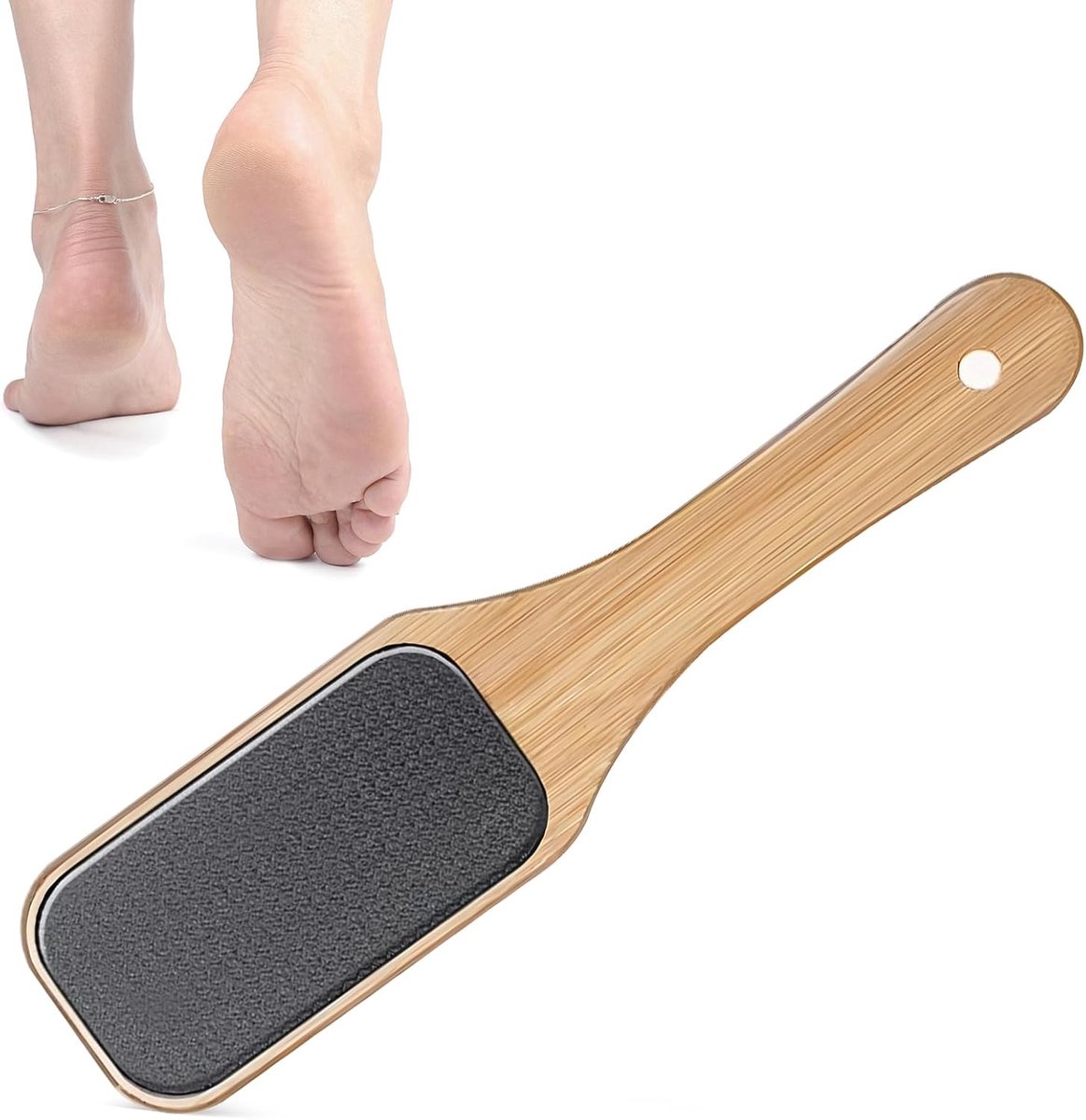 Eeltverwijderaar Bamboe - Nano Vijl - Voetverzorging Thuis - Ergonomisch Handvat - Compact Formaat - Natuurlijk