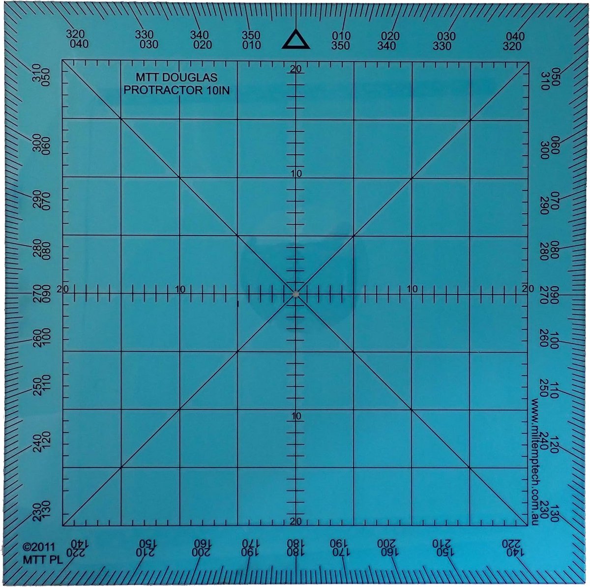 Gradenboog Hoekmeter - Navigatie Plotter - Kaart Plotten - Origineel Ontwerp - 25 cm - Helder