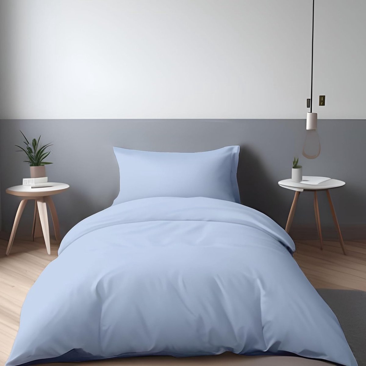 Dekbedovertrekset Microvezel - Beddengoed Set - Comfortabel Slapen - Hypoallergeen Onderhoudsvriendelijk - 155x200 cm - Spa Blauw
