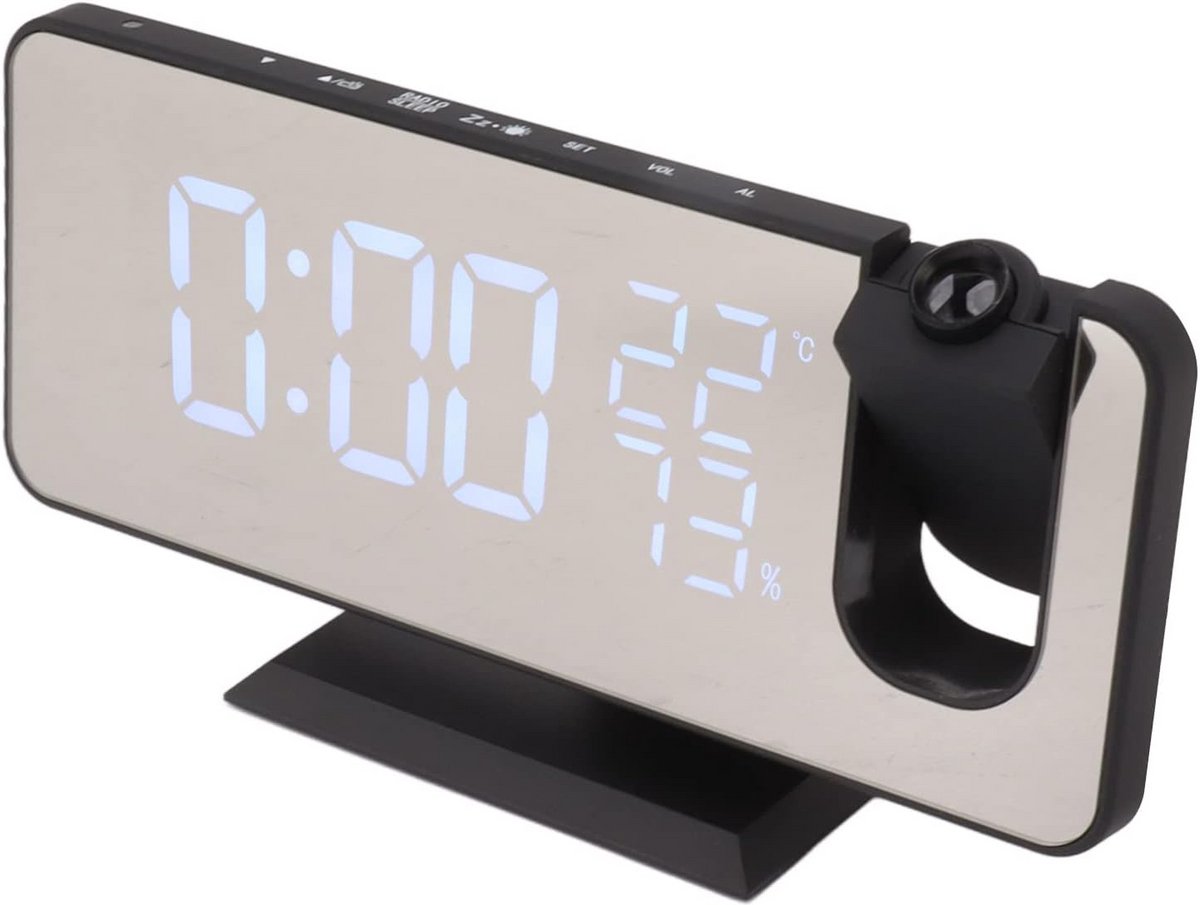 Digitale Projectie Wekker - HD Display Klok - Wakker Worden - 180 Graden Rotatie