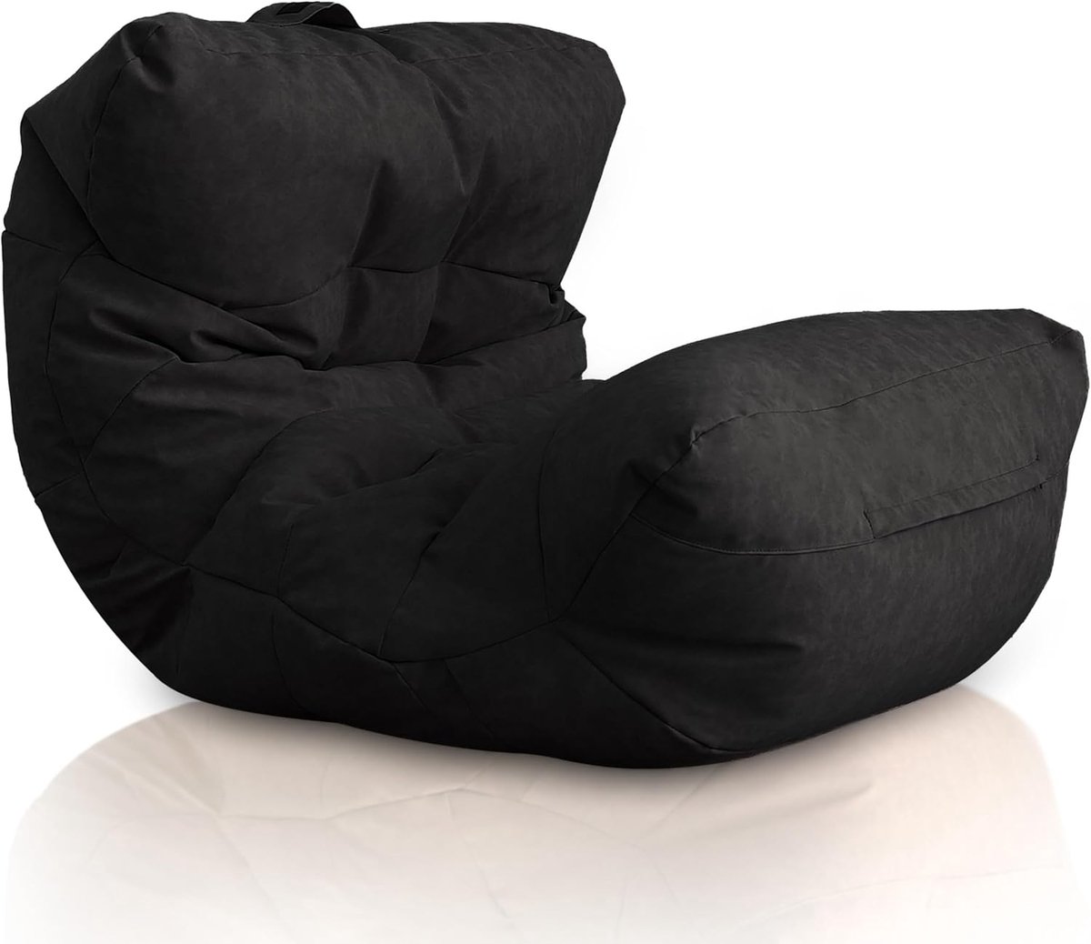 Luxe Zitzak - Bean Bag Stoel - Ontspannen Zitten - Wasbare Hoes - 90 x 90 x 80 cm - Donkergrijs