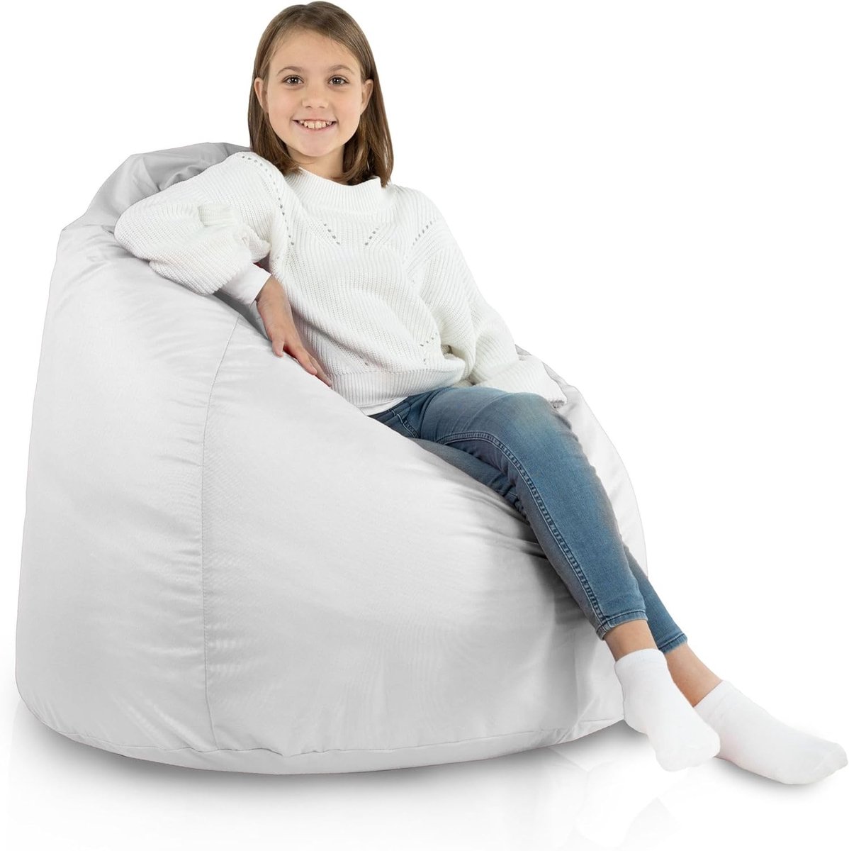 Zitzak XL - Zitkussen Outdoor - Ultiem Ontspannen - Waterdichte Hoes - 90 x 90 x 115 cm - Wit