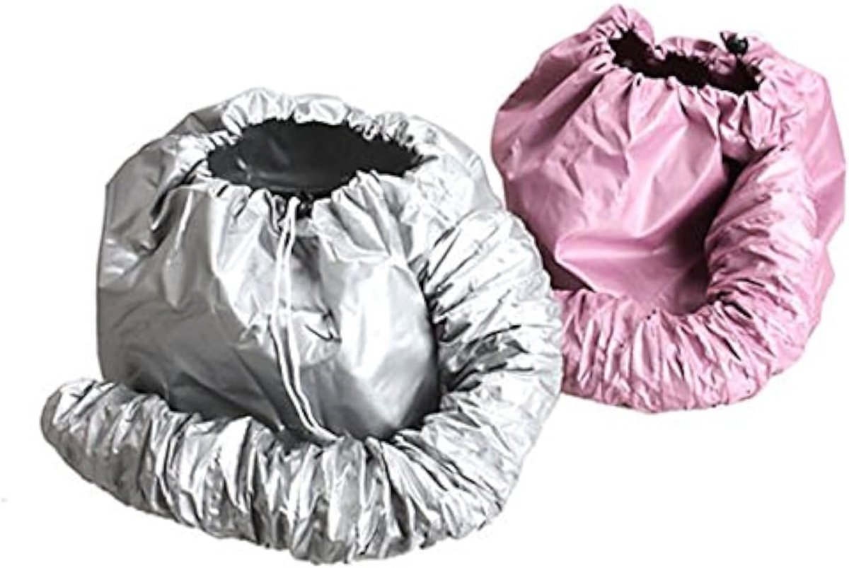 Haardroger Kap - Haarverzorging Accessoire - Diepe Conditionering - Universele Pasvorm - 39x24cm - Zilver en Roze
