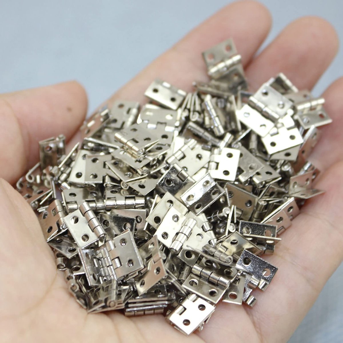 Dailygoods- Mini Scharnieren 20 Stuks - Messing Scharnier - Scharnier Reparatie Plaat - Scharnier Boormal - Scharnier voor DIY - Afmetingen 8x10mm