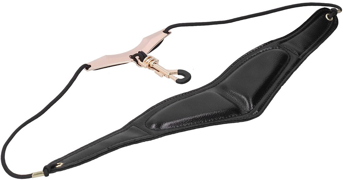 Dailygoods- Saxofoon Halsband Verstelbaar - Zwart PU-leer - Duurzaam - Schouderriem - Zachte Gevoerde Riem - Ontlast Nekdruk - Saxofoonriem