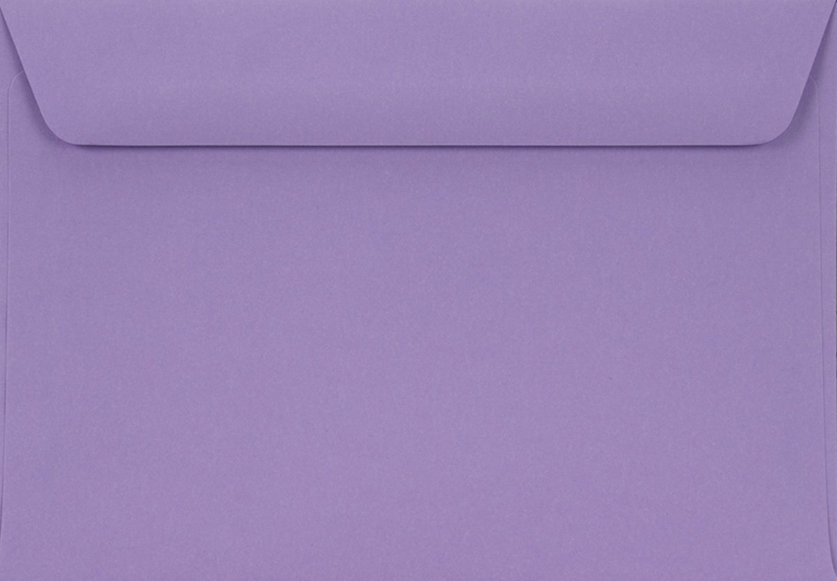 Gladde paarse enveloppen A6 - 114 x 162 mm - 25 stuks - HK zelfklevend met plakstrip - 90 gram - Burano - Netuno