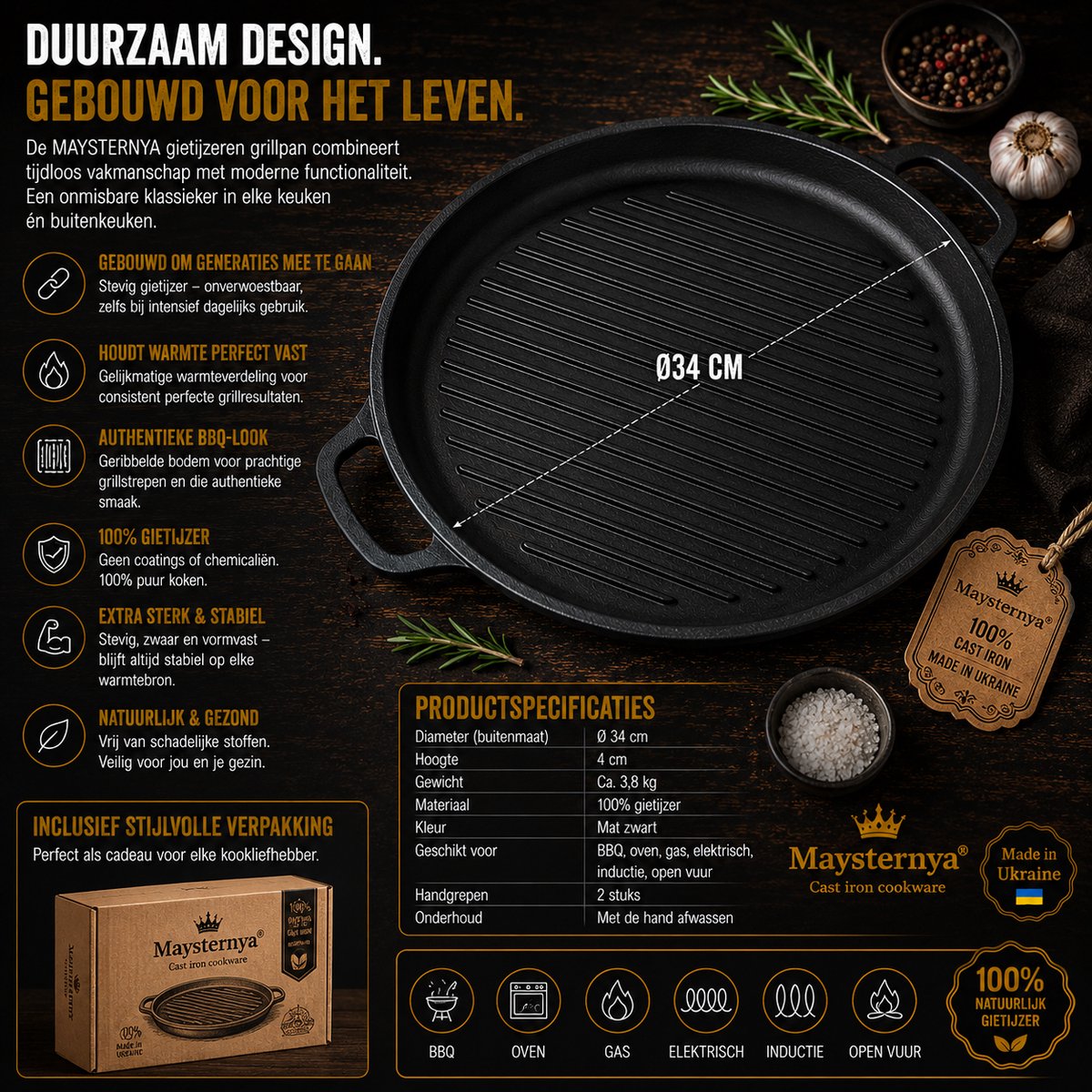 MAYSTERNYA MAYSTERNYA Ø34 cm Grillpan - afbeelding 2