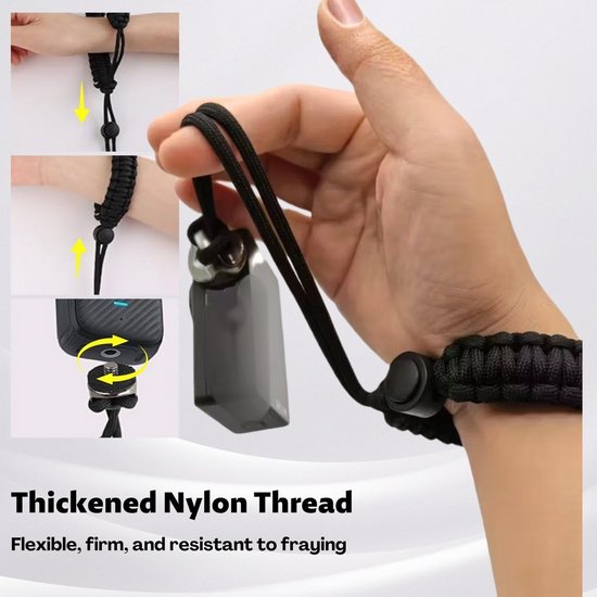 Camera Polsband - Nylon Band - Veilig Vervoer - 1/4 Inch Schroef - 10 x 7 cm - Zwart — afbeelding 4