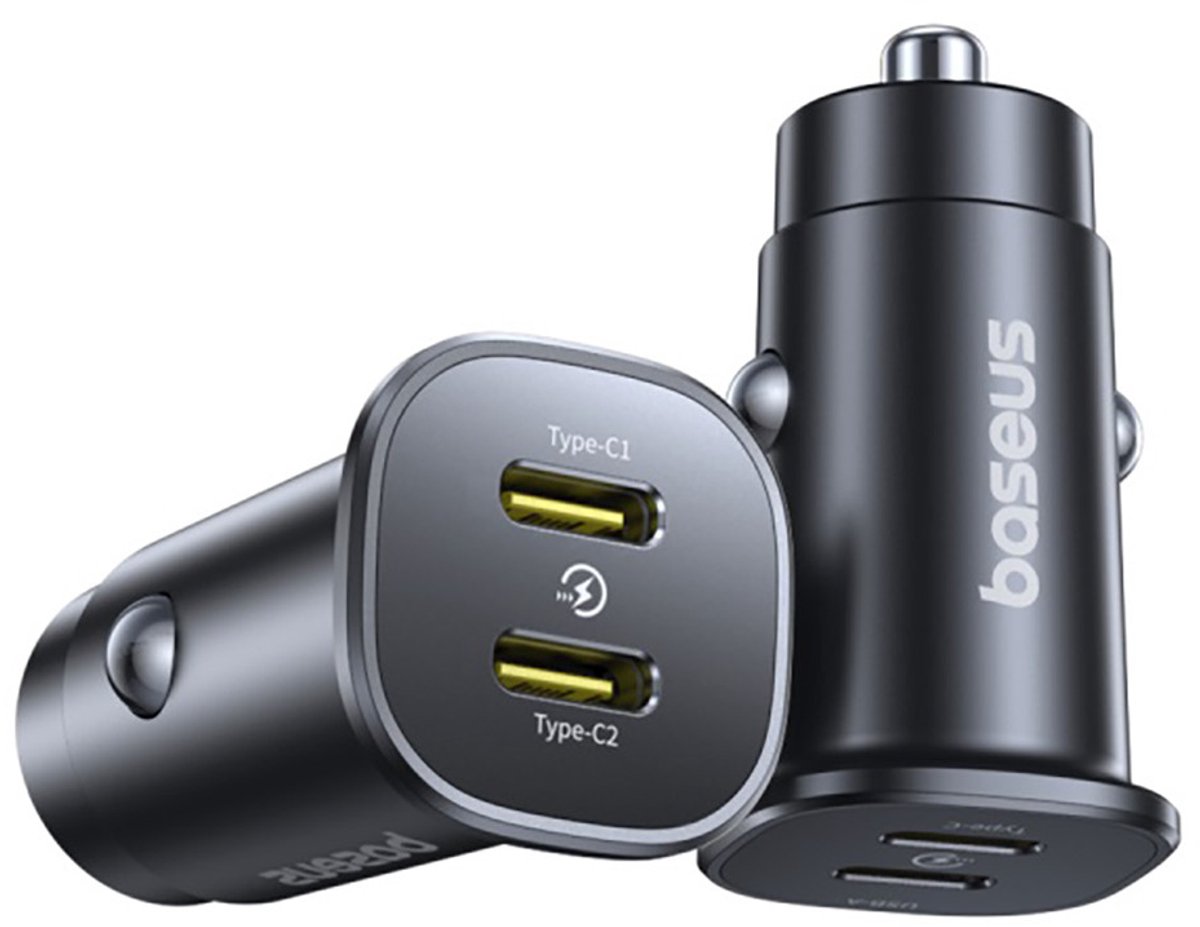 Baseus Autolader Go Trip 2X Usb-C 30W Voor Snelle Telefoons