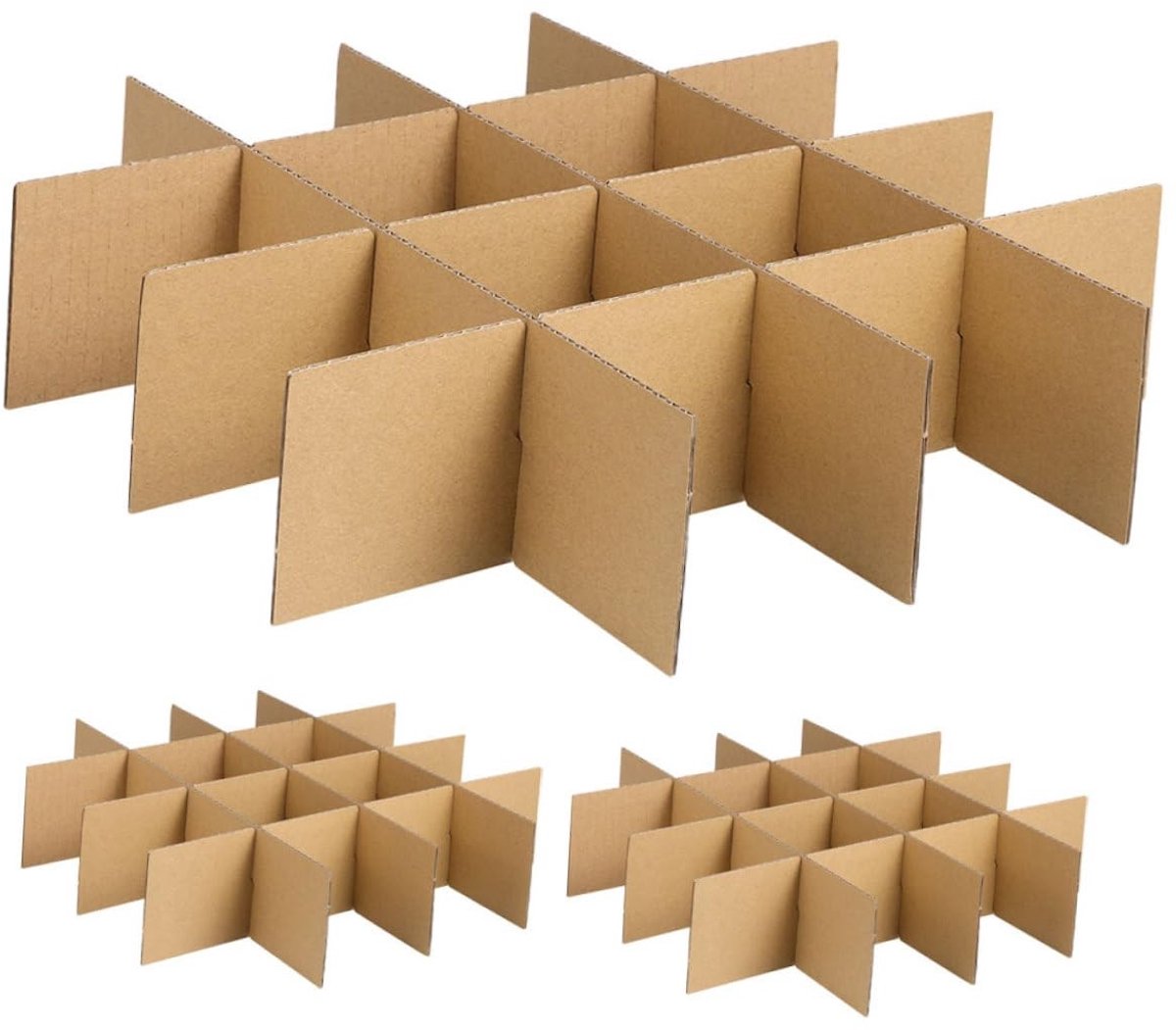Dailygoods- Scheidingswanden 18-delig - Verpakkingsverdelers - Kartonnen Scheiders - Verhuisdozen - Bescherming voor Servies - Kaki, 33,5 x 8 x 0,3 cm - Verdelers