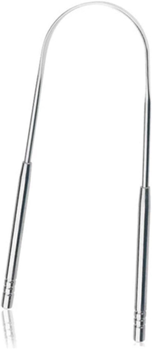 Tongschraper Roestvrij Staal - Tongreiniger Mondhygiëne - Frisse Adem - Ergonomisch U-ontwerp - 1 Stuk - Zilverkleurig