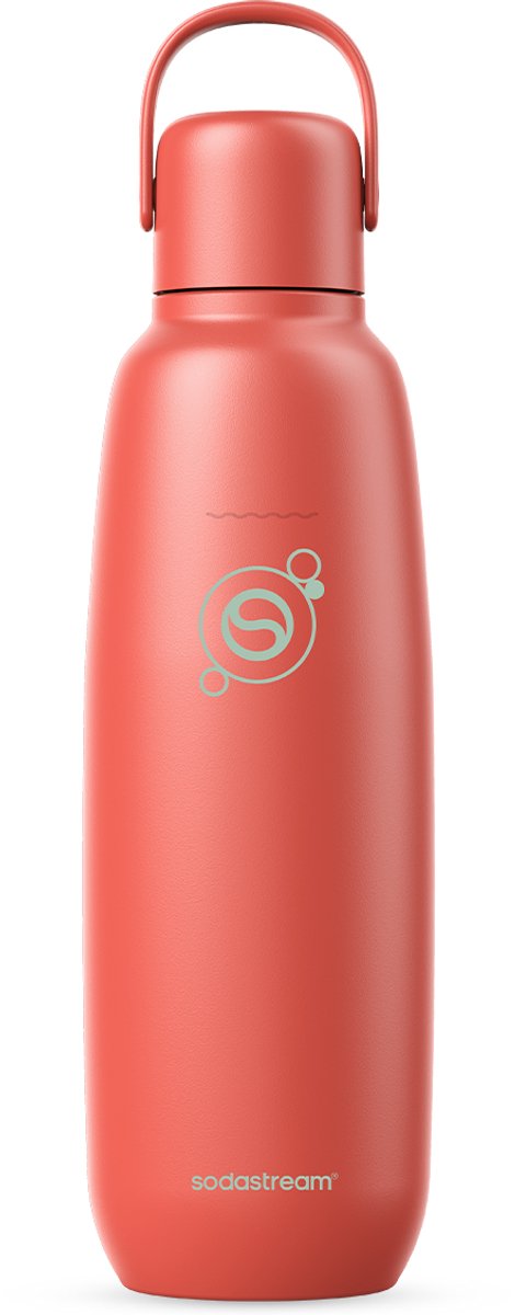 0.9L Sodastream fizz & go™ roestvrijstalen bruiswaterfles (papaya)