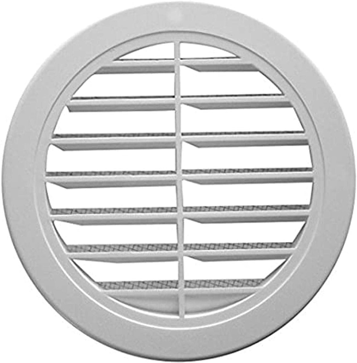 Ventilatierooster Rond - Afdekplaat Ventilatie - Luchtstroom Reguleren - Met Vliegenbescherming - DN 100 - Wit