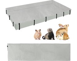 Cavia kooi voering - Bodembedekker bodem - Kooi schoonhouden - Waterdicht met verhoogde rand - 142x69 cm - Grijs