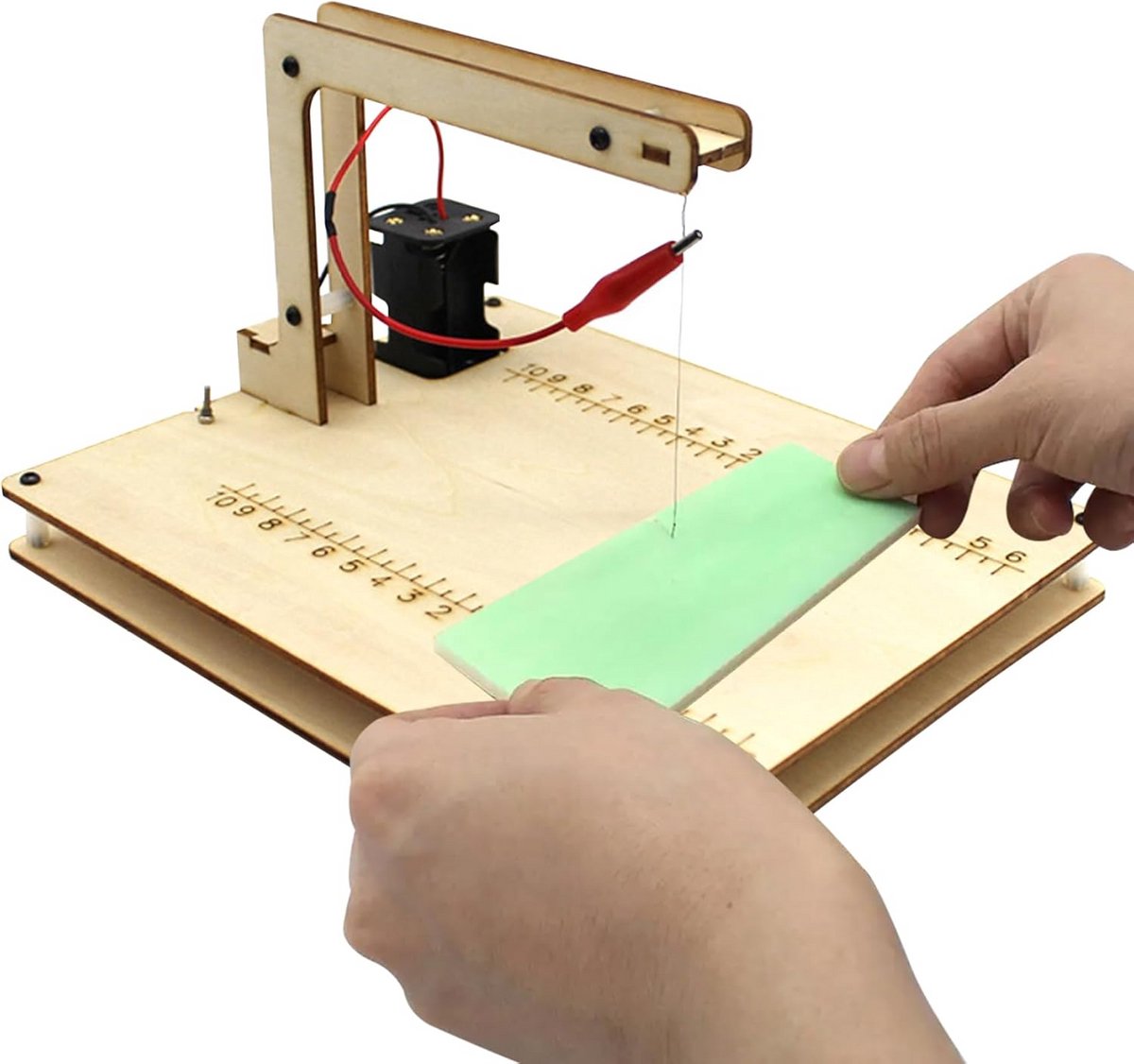 Hete Draad Snijder - Piepschuim Cutter - Ambachtelijk Werk - Batterij Aangedreven - 21 cm - Houtkleurig
