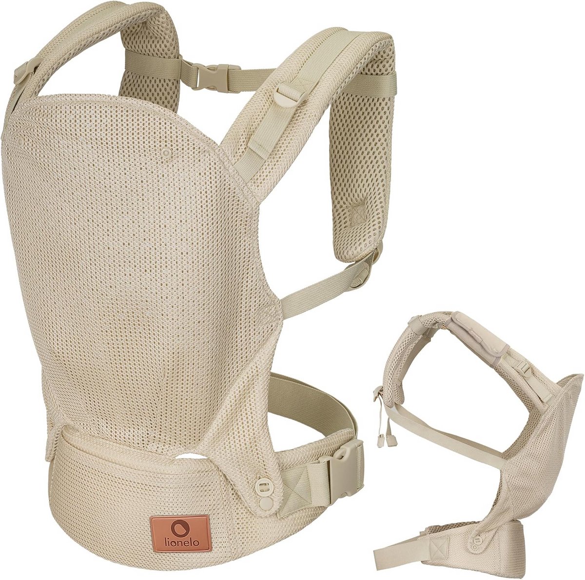 Baby Draagzak - Ergonomische Drager - Actieve Ouders - Heupgezond Gecertificeerd - Tot 20 kg - Beige