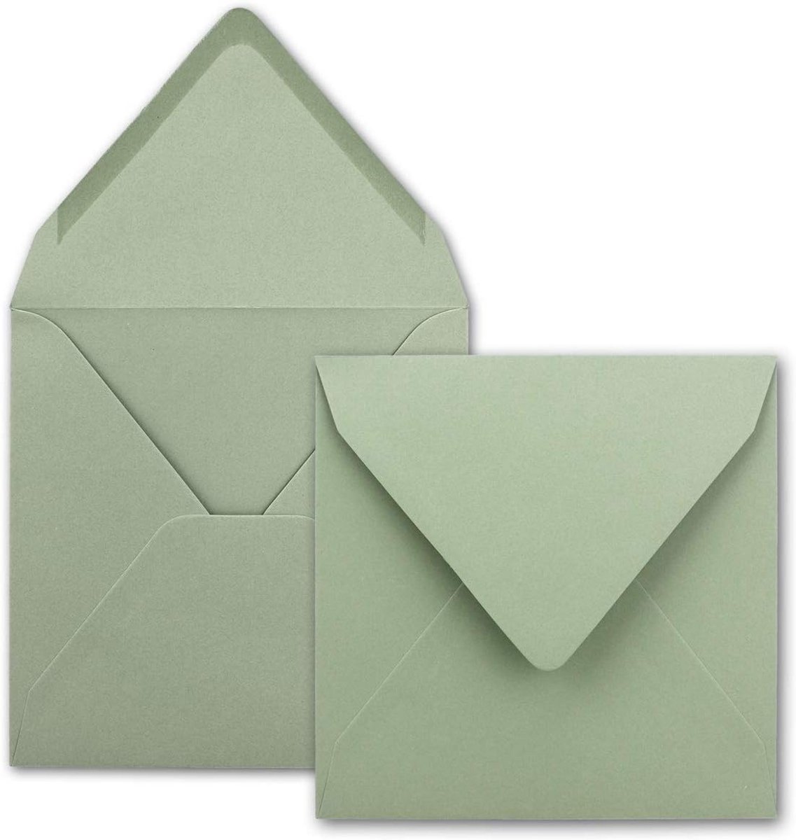 Vierkante Enveloppen - Groene Poststukken - Kaarten Versturen - Mat Eucalyptus Groen - 15.5 x 15.5 cm - Groen
