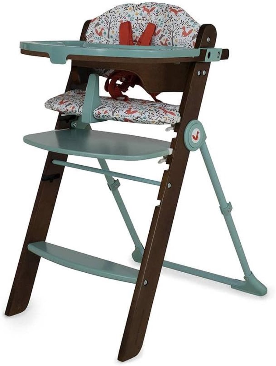 Houten Kinderstoel - Eetstoel Baby - Veilig Eten - Inklapbaar Zelfstaand - 54 x 89 x 62 cm - Foxford Hall