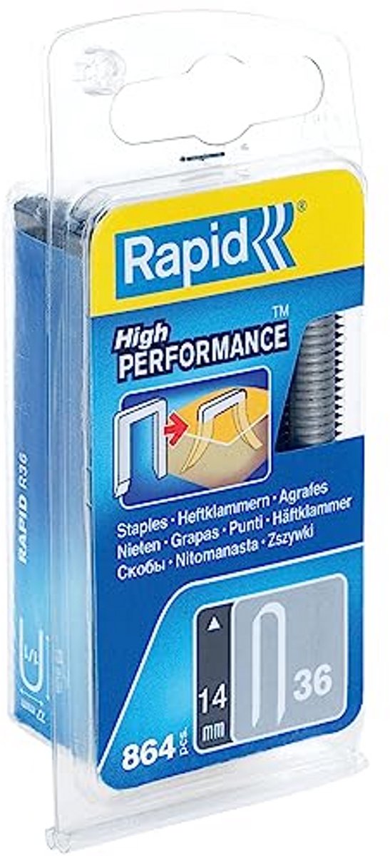 Tacker nieten - Krammen voor tacker - Kabels bevestigen - Met ronde kop - 14mm 864 stuks - Metaal
