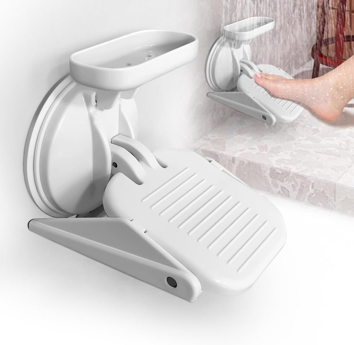 Douche Voetsteun - Badkamer Pedaal - Veilig Scheren - Antislip Oppervlak - 320 Gram - Zwart