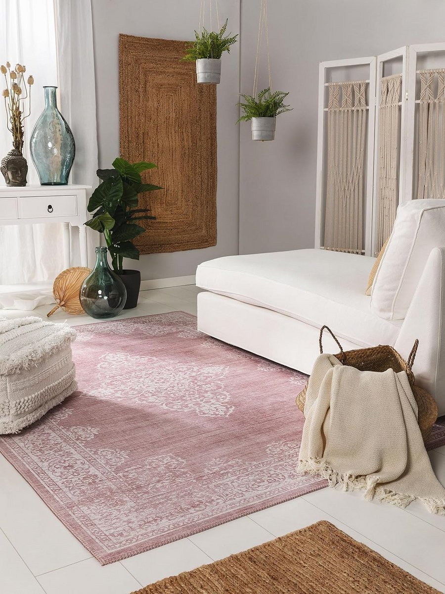 Vloerkleed Synthetisch - Vintage Stijl - Woonkamer Decoratie - Geschikt voor vloerverwarmi