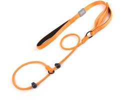 Duomm - Sliplijn - Retrieverlijn met Dubbele Stop - Trainingslijn - Extra Controlegrip - Alle Hondenrassen tot 40KG - Nylon - Oranje