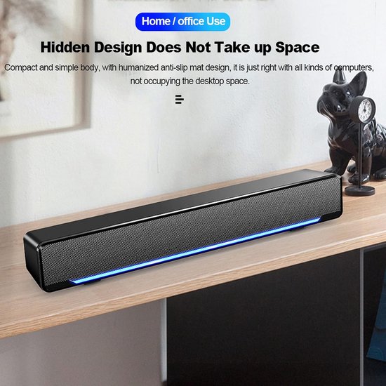Mini Luidspreker - Stereo Box - Muziek Luisteren - Helder Geluid - 32 cm Lengte - Zwart van MINI — afbeelding 3
