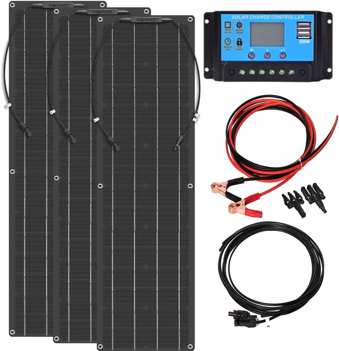 Zonnepanelen Set - Flexibele panelen - Energie Opwekken - Hoge Efficiëntie - 150 Watt - Zwart