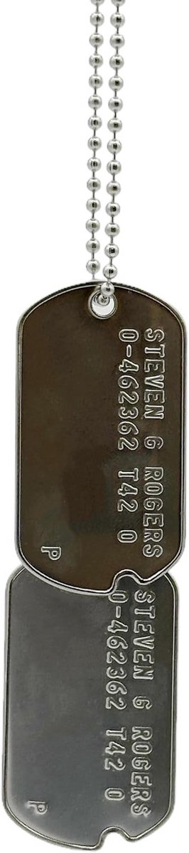 Militaire Dog Tags - Identificatie Penningen - Cosplay Accessoire - Permanente Gravure - Set van 2 - Zilver