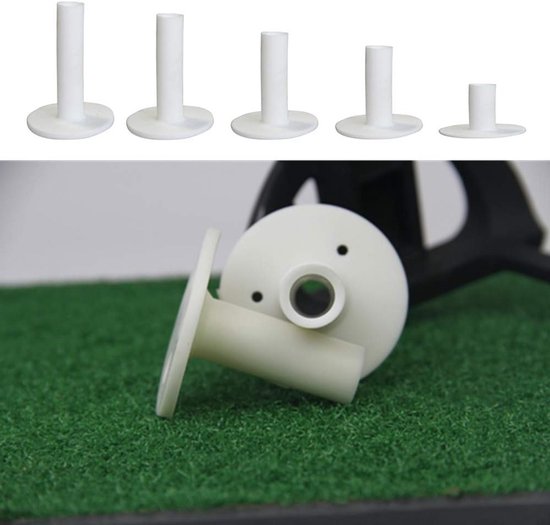 Golf Rubber Tees - Oefenmat Tees - Golf Training - Vijf Maten Set - 5 Stuks - Wit van GOLF — afbeelding 4