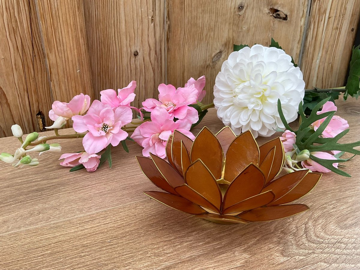 Lotus sfeerlicht Mocha goudrand