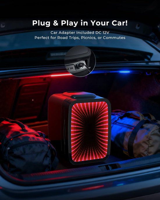 Mini Koelkast 4L - 6 Blikjes - RGB Verlichting - Koelen & Warmhouden - Stil 25 dB - 220V/12V - Voor Gaming, Kantoor en Auto van MINI — afbeelding 2