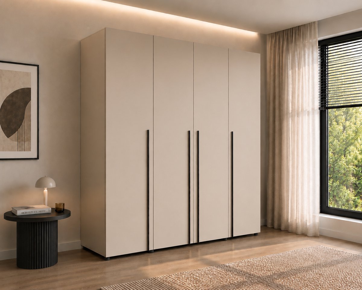 Promeubels Pro-meubels - Kledingkast Deventer - 200cm - Beige - Garderobekast - Slaapkamer